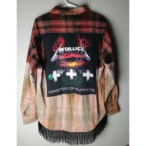 Custom bleached Metallica flannel
